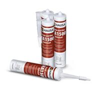 HAUSA Mastic d'Étanchéité pour Cheminées et Poêles HA1500 Mastic Spécial Résistant Au Feu et Aux Températures Jusqu'à 1500°C Produit d'étanchéité Gris Foncé 4x 310 ml
