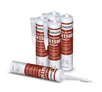 HAUSA Mastic d'Étanchéité pour Cheminées et Poêles HA1500 Mastic Spécial Résistant Au Feu et Aux Températures Jusqu'à 1500°C Produit d'étanchéité Gris Foncé 5x 310 ml