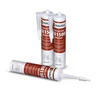 HAUSA Mastic d'Étanchéité pour Cheminées et Poêles HA1500 Mastic Spécial Résistant Au Feu et Aux Températures Jusqu'à 1500°C Produit d'étanchéité Gris Foncé 3x 310 ml
