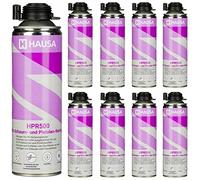 HAUSA Nettoyant pour Mousse PU et Pistolet pour mousse expansive HPR500 Détergent Dégraissage de Surfaces Métalliques Utilisation Professionnelle Nettoyage Laveur de Pistolets 9x 500 ml