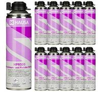 HAUSA Nettoyant pour Mousse PU et Pistolet pour mousse expansive HPR500 Détergent Dégraissage de Surfaces Métalliques Utilisation Professionnelle Nettoyage Laveur de Pistolets 11 x 500 ml