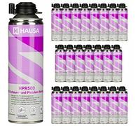 HAUSA Nettoyant pour Mousse PU et Pistolet pour mousse expansive HPR500 Détergent Dégraissage de Surfaces Métalliques Utilisation Professionnelle Nettoyage Laveur de Pistolets 24 x 500 ml