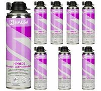 HAUSA Nettoyant pour Mousse PU et Pistolet pour mousse expansive HPR500 Détergent Dégraissage de Surfaces Métalliques Utilisation Professionnelle Nettoyage Laveur de Pistolets 8 x 500 ml
