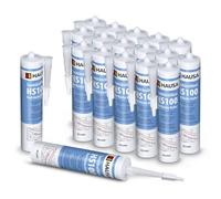 HAUSA Silicone sanitaire HS100 Silikon Salle de bain Cuisine Matériau d'étanchéité Silicone de construction Joint 18x 310ml résistant aux moisissures gris clair