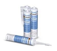 HAUSA Silicone sanitaire HS100 Silikon transparent Salle de bain Cuisine Matériau d'étanchéité Silicone de construction Joint 4x 310ml résistant aux moisissures