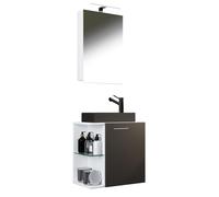 HausaBL ensemble de meubles de salle de bains 3 parties blanc, anthracite