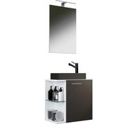 HausaBL ensemble de meubles de salle de bains 3 parties blanc, anthracite