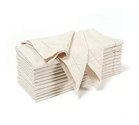 Hausattire Serviette de table en lin avec coins en onglet ajourés pour l'automne 50,8 x 50,8 cm Naturel Action de grâces - Serviettes de table douces et durables - Idéales pour Halloween, Noël