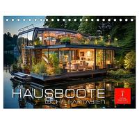 Hausboote Wohn Fantasien (Tischkalender 2026 DIN A5 quer), CALVENDO Monatskalender: Hausboote, die Architektur neu definieren.