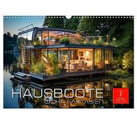 Hausboote Wohn Fantasien (Wandkalender 2026 DIN A3 quer), CALVENDO Monatskalender: Hausboote, die Architektur neu definieren.