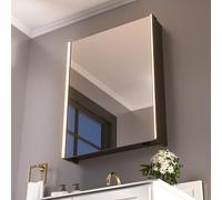 HAUSCHEN HOME Armoire à pharmacie lumineuse à DEL de 76,2 cm x 58,2 cm avec miroir, bois résistant à l'humidité, intensité variable en continu, 3000 K/5500 K, étagère réglable, design à plat