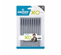 Hauser Xo Lot de 10 stylos à bille | Taille de la pointe 0,7 mm | Corps élégant et design minimaliste | Finition mate | Type de corps solide | Encre à faible viscosité | Pointe ultra durable | Encre