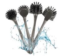 Hausfelder brosses Vaisselle Basic Lot de 4 - Brosse Nettoyage Vaisselle Ronde et Longue en Noir Anthracite (Lot de 4)