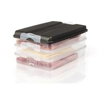 Hausfelder Lot de 3 boîtes à charcuterie empilables pour réfrigérateur avec couvercle (3 x plates)