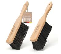 Hausfelder Set de 2 balais à Main, balayette Soie, Brosse Douce et moyennement Douce