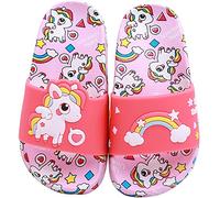 HausFine Enfants Chaussons Licorne Pantoufles de Bain Plates Chaussures de Piscine et de Plage Antidérapant Tongs de bain pour enfant Pour la douche et le bain
