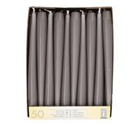 Papstar Bougies 84805 – 50 pièces, Ø 2,2 cm, 25 cm, Gris