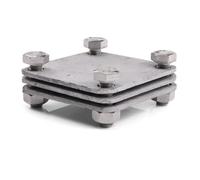 HausHeld Connecteur en croix en acier galvanisé à chaud 65 x 65 mm - 4 vis M8 x 25 - Pour bandes et bande de terre jusqu'à 30 mm | Connecteur de terre, protection contre la foudre, rail de