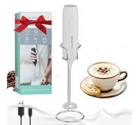 HAUSHOF Mousseur à Lait Électrique, Mousseur de Lait Portable avec Support, Rechargeable via USB, pour Café, Latte, Cappuccino, Matcha, Blanc
