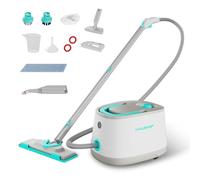 HAUSHOF Nettoyeur Vapeur 2000W, Réservoir 1,5L, Pression Vapeur 4,0 Bar, Temps de Chauffe 8 Min, Vapeur Continue Jusqu’à 30 Min, 16 Accessoires Inclus, pour Sol, Vitres, Cuisine et Salle de Bain