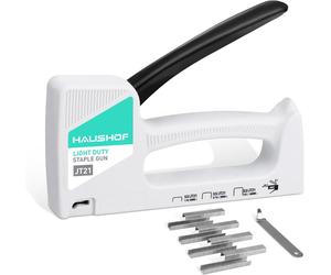 HAUSHOF Pistolet agrafeuse type 53 en plastique ABS avec extracteur d'agrafes et 800 agrafes de 8 mm pour bois, tissu, meubles et tapisserie