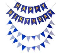 Hausio Bannière décorative d'anniversaire « Happy Birthday » - Guirlande d'anniversaire en papier - Guirlande de fanions - Décoration de fête - Grande guirlande Happy Birthday (style 1)