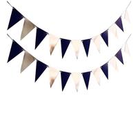 Hausio Lot de 2 guirlandes décoratives de rentrée des classes, guirlande de fanions pour chambre d'enfant, guirlande Happy Birthday, serpentins arc-en-ciel pour fête, mariage, cadre d'escalade
