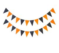 Hausio Lot de 2 guirlandes décoratives de rentrée des classes, guirlande de fanions pour chambre d'enfant, guirlande Happy Birthday, serpentins arc-en-ciel pour fête, mariage, cadre d'escalade