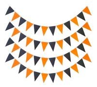 Hausio Lot de 4 guirlandes décoratives de rentrée des classes, guirlande de fanions pour chambre d'enfant, guirlande Happy Birthday, serpentins arc-en-ciel pour fête, mariage, cadre d'escalade