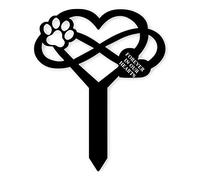 Hausio Pierre tombale pour chat, chien ou chat, en forme de cœur avec patte - Pour animaux - Résistant aux intempéries - Pour tombe ou jardin - Croix ou cœur - Marqueur de tombe de chien - Robuste