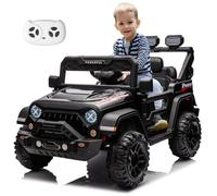 Hausprof Voiture Électrique Enfants, 12V 7Ah, 3 Vitesses, 2 Modes De Conduite, Quad Enfant avec Télécommande, Lumières LED, Ceinture De Sécurité, Voiture Électrique pour Enfants De 1 À 8 Ans (Noir)