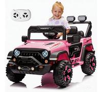 Hausprof Voiture Électrique Enfants, 12V 7Ah, 3 Vitesses, 2 Modes De Conduite, Quad Enfant avec Télécommande, Lumières LED, Ceinture De Sécurité, Voiture Électrique pour Enfants De 1 À 8 Ans (Rouge)