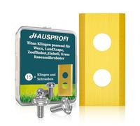 HAUSPROFI Lot de 15 lames de rechange en titane pour robots tondeuses - Convient pour tous les robots Worx, LandXcape, Zoef, lames de rechange universelles avec 15 vis