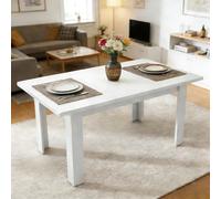 HAUSPROFI Table à manger - 120 x 70 cm - Avec espace de rangement caché - Table de cuisine rectangulaire moderne - Peu encombrante - Multifonction comme bureau ou table basse - Blanc (120 x 70 x 75 cm