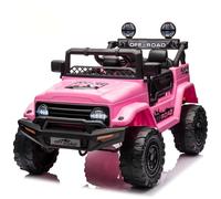 HAUSPROFI Voiture électrique pour Enfant à partir de 3 Ans - avec télécommande, 12 V - Petit Bolide Tout-Terrain avec lumière, Suspension et Ceinture de sécurité - 2 Modes de Fonctionnement - LED