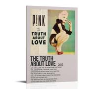 HAUSRENWRHHT Poster The Truth About Love de P!nk - Impression sur toile - Esthétique - Vintage - Peinture décorative pour salon, chambre à coucher - 40 x 60 cm - Style cadre