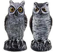 Hausse - Lot de 2 Faux épouvantails en Forme de Hibou en Plastique pour Dissuader Les Oiseaux, Ennemi Naturel et répulsif pour Jardin et Cour