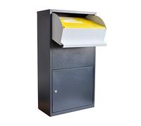Haussmann Boîte aux lettres pour colis, colis, boîte aux lettres, boîte aux lettres, boîte aux lettres, boîte aux lettres, etc., avec serrure à cylindre, 2 clés, rabat de sécurité