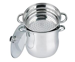 Haussmann Héritage® Couscoussier 3 en 1, Acier Inox, 12L, Ø24cm