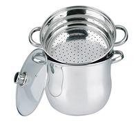 Haussmann Héritage - Couscoussier 3 en 1 Acier Inoxydable (4L/18x15x8cm) - Cuit Vapeur & Faitout - Inclut Panier à Semoule - Couvercle Verre - Compatible Induction & Lave-vaisselle - Sans PFOA