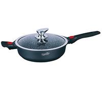 Haussmann Héritage Sauteuse 28cm 4L avec Couvercle et Poignée Amovible - Poêle Wok Antiadhésif Effet Pierre - Induction & Four - Légère & Sans PFOA - Gain de Place (Gris Granité)