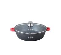 Haussmann Heritage® Sautoir 32 cm, Fonte d'Aluminium, Revêtement Anti-Adhésif, Couvercle en verre, Tous feux dont Induction