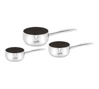 Haussmann Héritage® - Set de 3 Casseroles Inox avec Revêtement Façon Pierre 16/18/20 cm- Sans PFOA - Induction