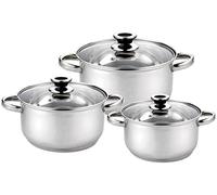 HAUSSMANN Heritage - Set de 3 Faitouts en Acier Inoxydable de Haute Qualité - Marmites avec Couvercles en Verre - Tous Feux dont Induction & Four - Design Élégant Inspiré de Paris - Robuste et Durable