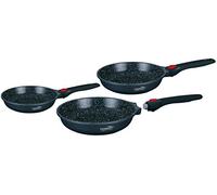 HAUSSMANN heritage - Set de 3 Pièces Poêles 20/24/28cm - Manche Amovible, Revêtement Antiadhésif Pierre, Compatible Induction, Four & Lave-vaisselle, Sans PFOA,HM-0319M