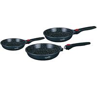 Haussmann Heritage - Set de 3 Pièces Poêles 20/24/28cm - Manche Amovible, Revêtement Antiadhésif Pierre, Compatible Induction, Four & Lave-vaisselle, Sans PFOA