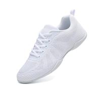 haussures de Danse de Cheerleading pour Filles Femmes Mode Chaussure de Cheerleading Athlétique Respirant Aérobique Chaussures de Marche Blanc 39