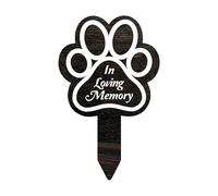 Haustier Grabmarker - Holz Gedenkpfahl für Hund & Katze | Erinnerung Schild mit Pfotenabdruck Kreuz Oder Herz | Wetterfestes Memorial Zeichen für Garten Tiergrab & Andenken