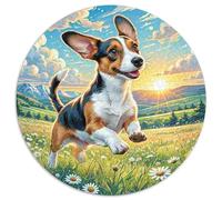 Haustierit Basset Griffin vendéen 1000 Pièces Puzzle Rond HaustiFrère?ND Adultes Et Enfants Encastrement Facile Qualité Premium Relaxation Activité Kunstistique 1000pcs (67.5x67.5cm)