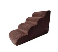 Haustiertreppe Für Bett - 4 Stufen Hunderampen Aus Schaumstoff Mit Hoher Dichte | Flexible Katzenrampe Für Den Innenbereich Für Hochbetten, Abnehmbare Und Waschbare Trainingsleiter Für Welpen